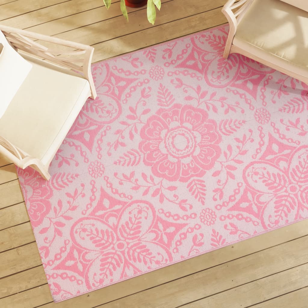 vidaXL Tapis d'extérieur rose 140x200 cm PP