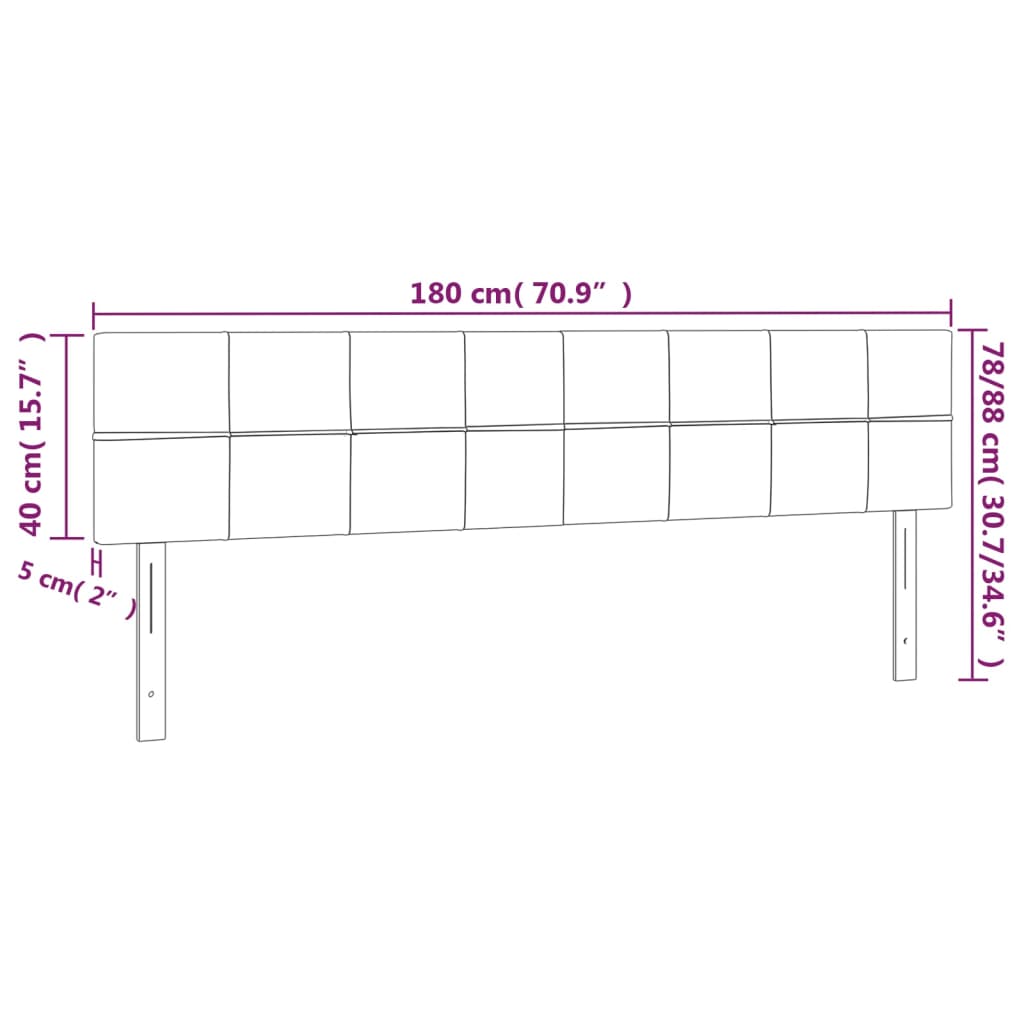 vidaXL Têtes de lit 2 pcs Gris clair 90x5x78/88 cm Tissu