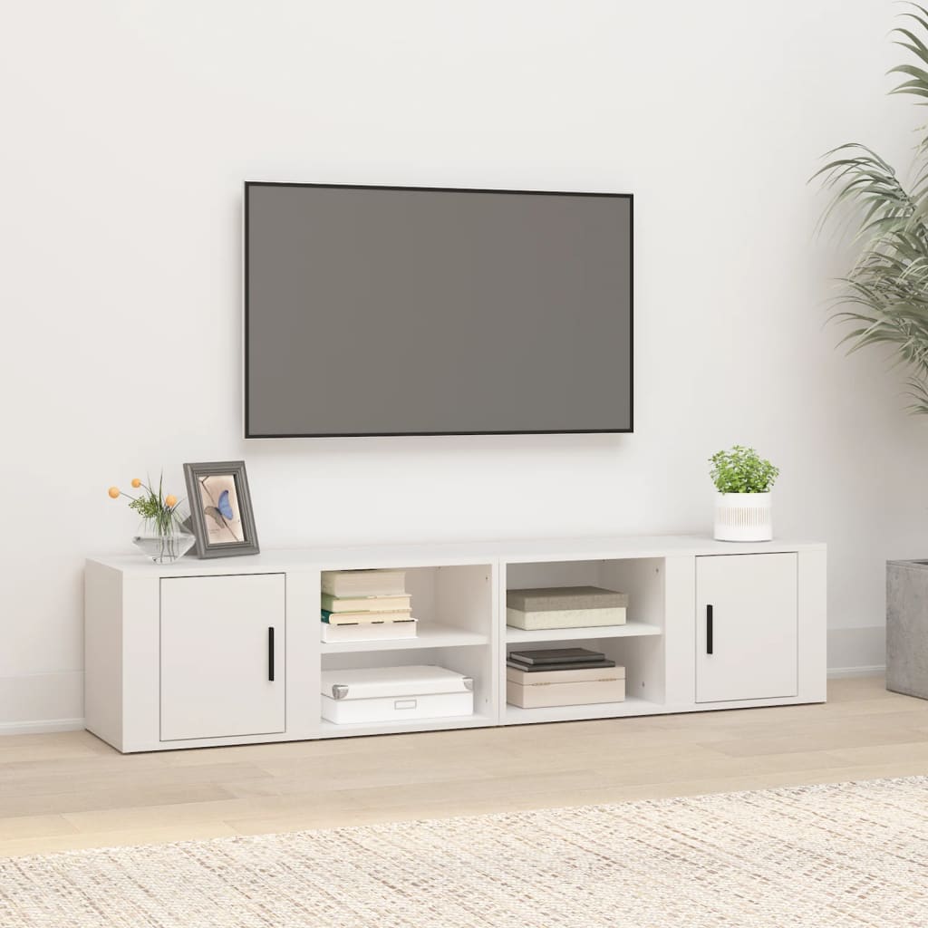 vidaXL Meubles TV 2 pcs Blanc 80x31,5x36 cm Bois d'ingénierie