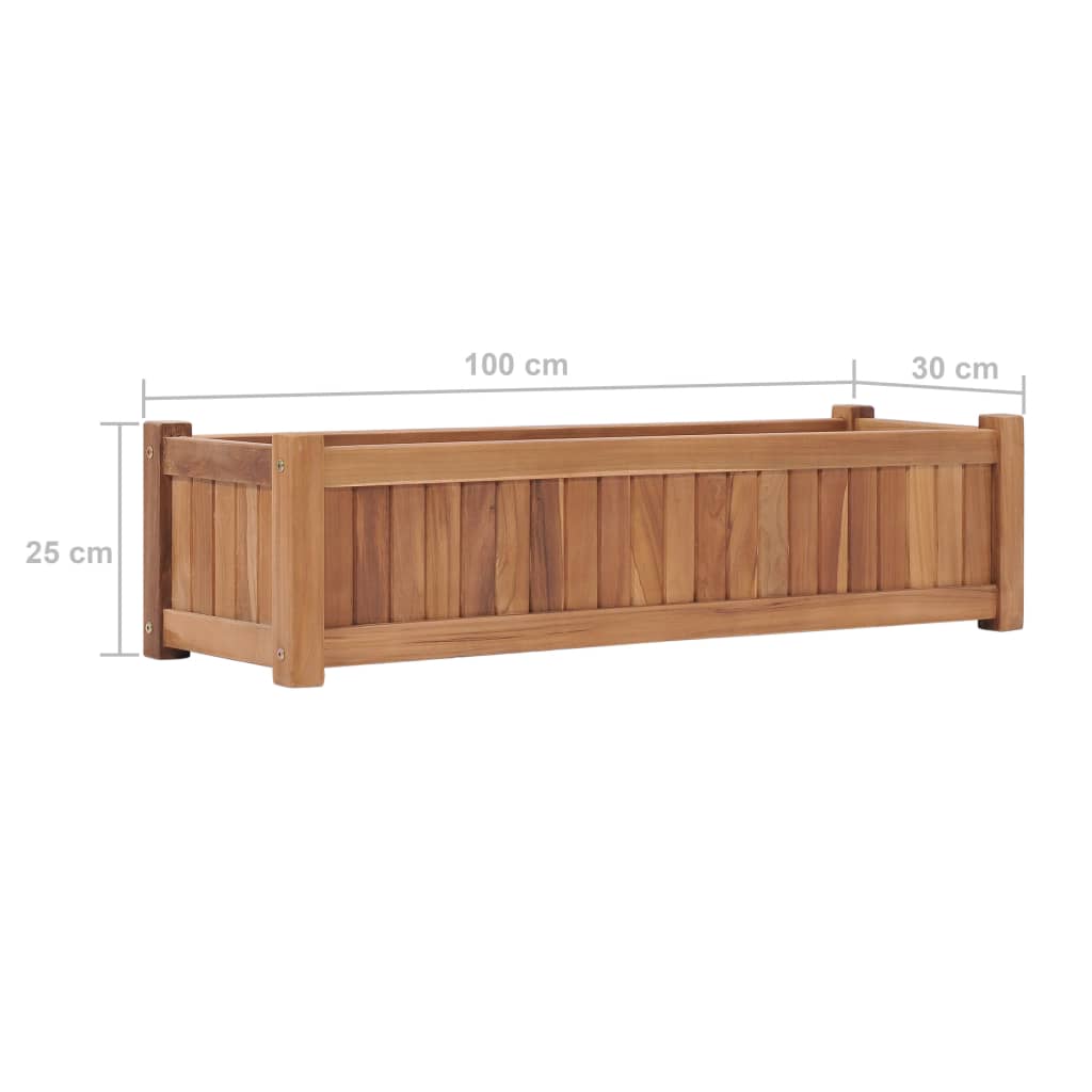 vidaXL Lit surélevé 100x30x25 cm Bois de teck solide