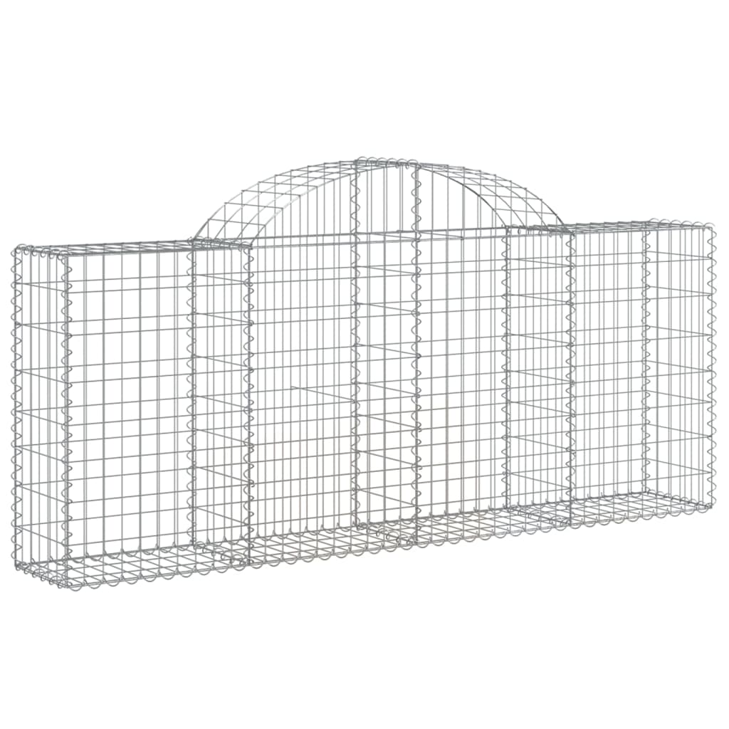 vidaXL Paniers à gabions arqués 7 pcs 200x30x80/100 cm Fer galvanisé