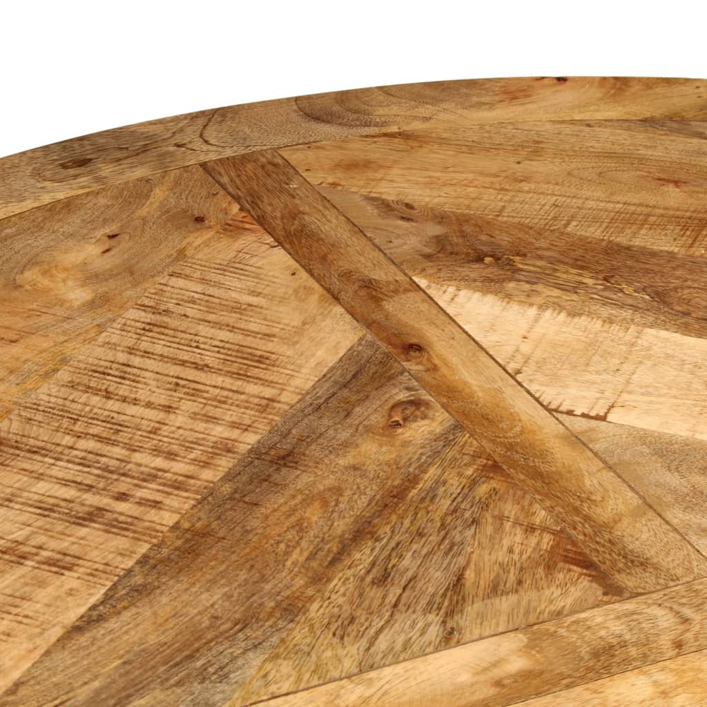 vidaXL Table à manger Ø110x75 cm bois massif de manguier brut