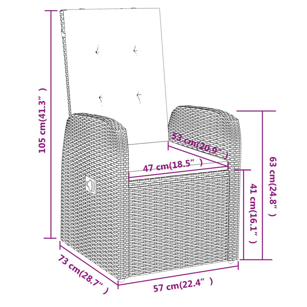 vidaXL Ensemble à manger de jardin avec coussins 9 pcs Gris