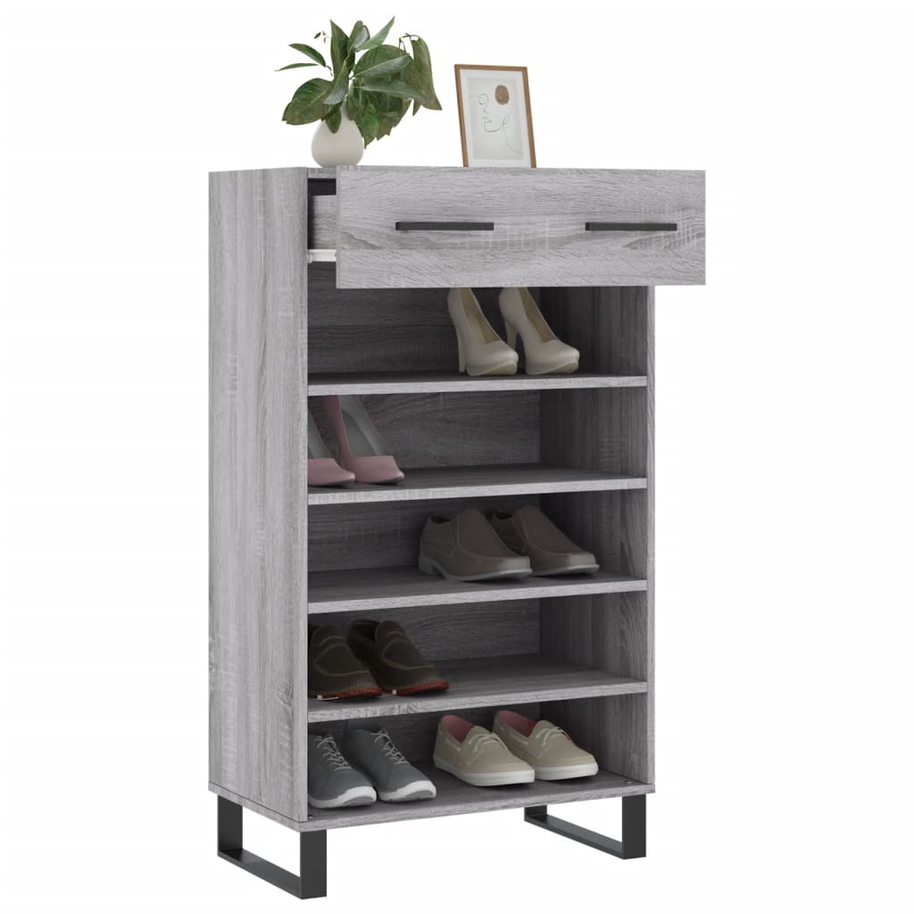 vidaXL Armoire à chaussures sonoma gris 60x35x105 cm bois d'ingénierie