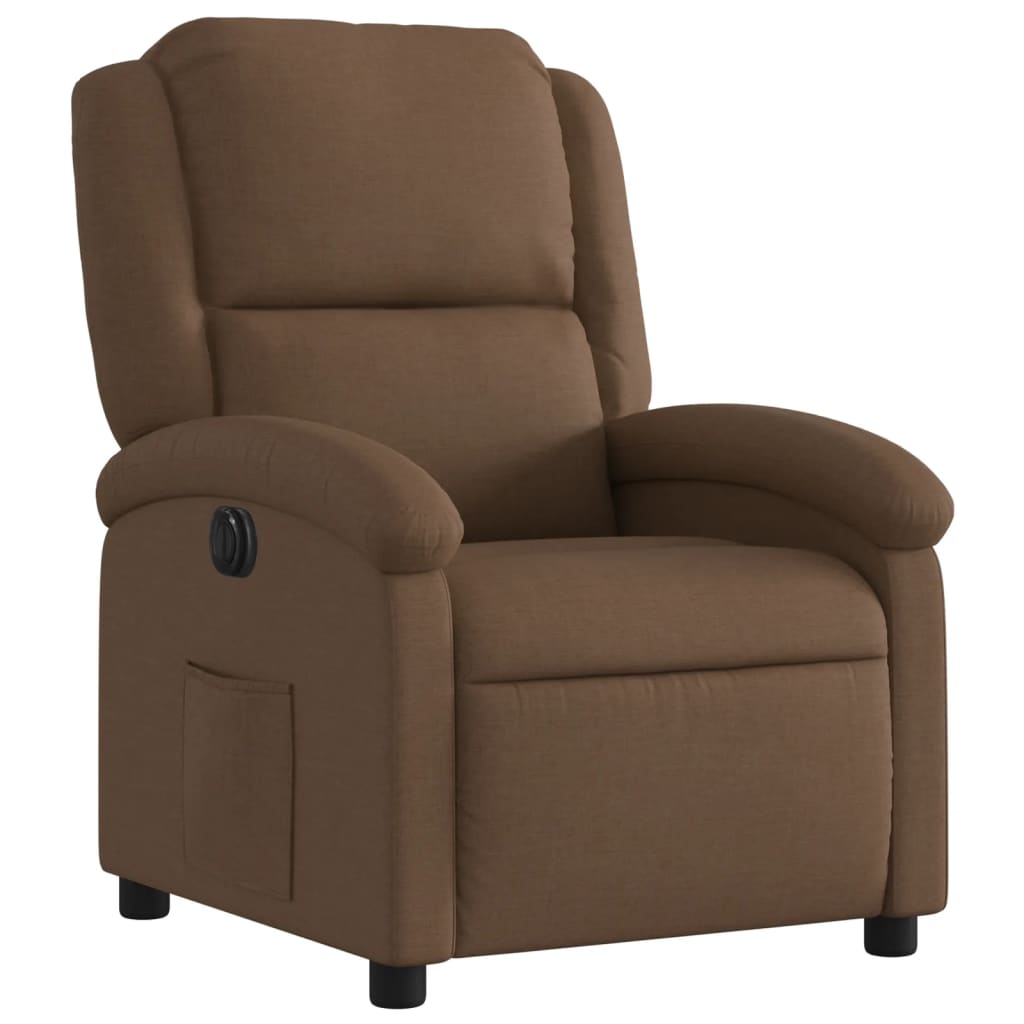 vidaXL Fauteuil inclinable électrique Marron Tissu