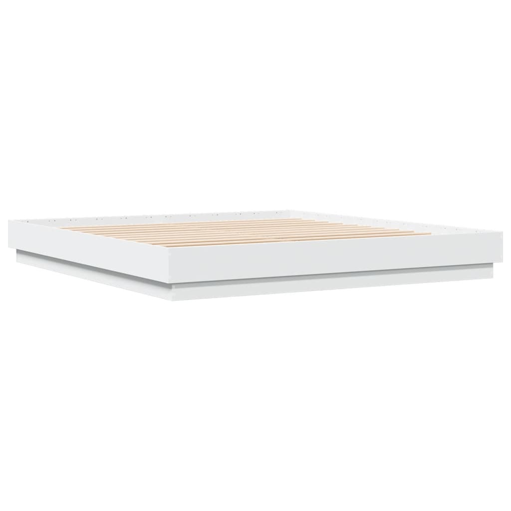 vidaXL Cadre de lit avec LED sans matelas blanc 200x200 cm