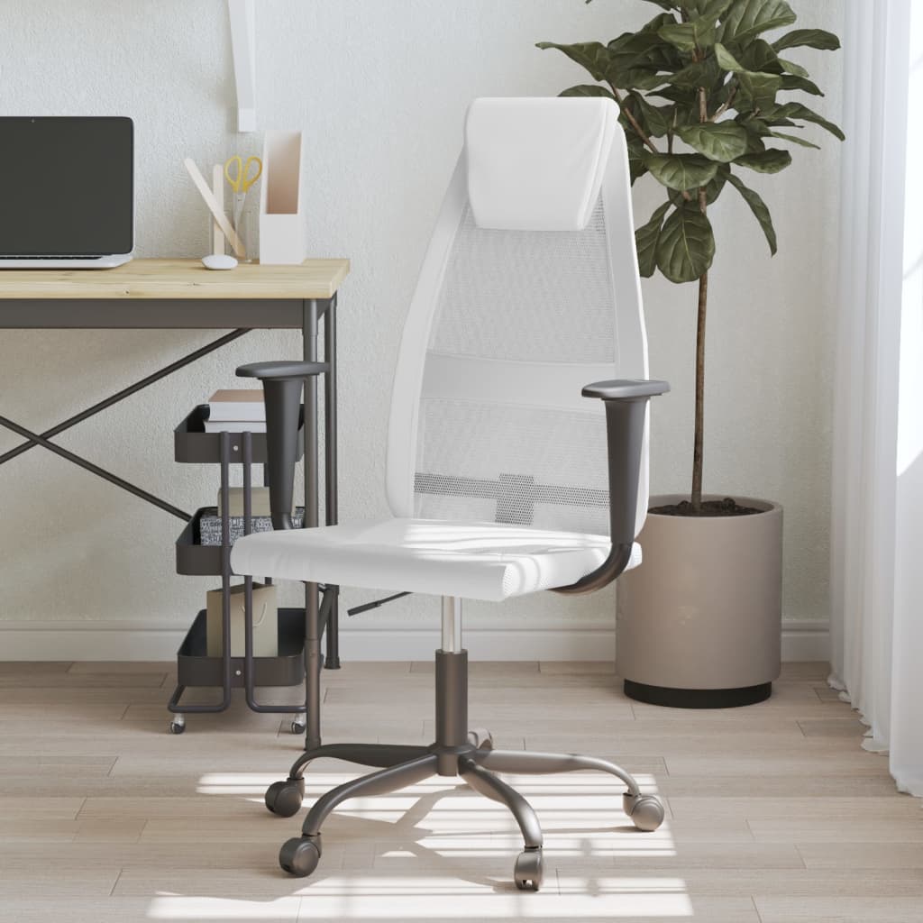 vidaXL Chaise de bureau réglable en hauteur blanc