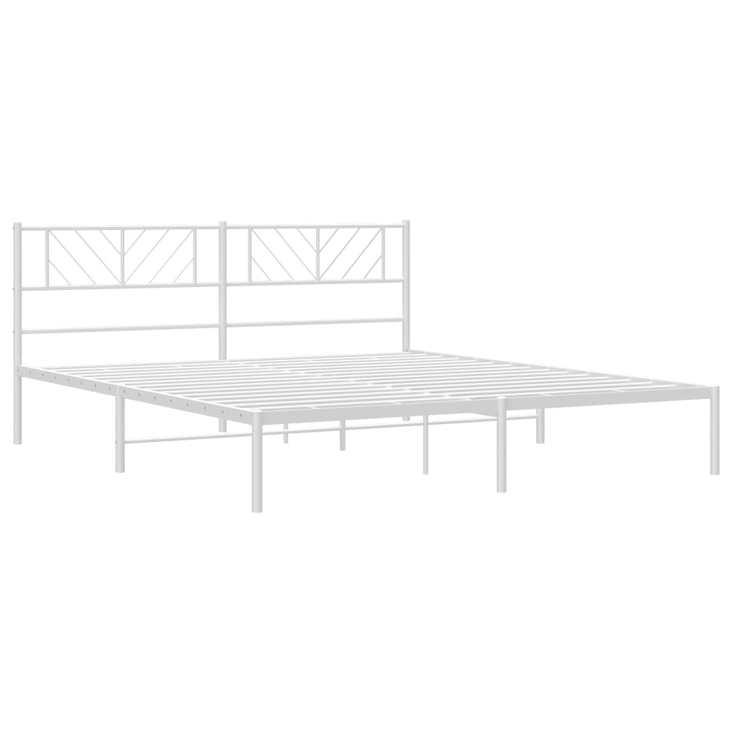 vidaXL Cadre de lit métal sans matelas et tête de lit blanc 200x200 cm