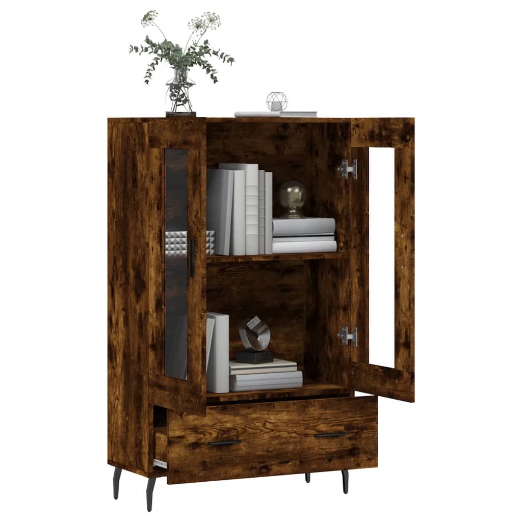 vidaXL Buffet haut chêne fumé 69,5x31x115 cm bois d'ingénierie