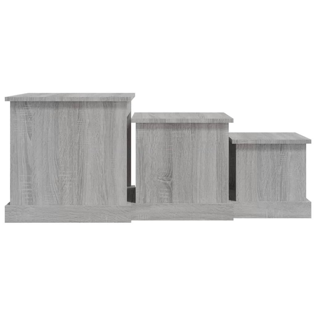 vidaXL Tables basses 3 pcs sonoma gris bois d'ingénierie