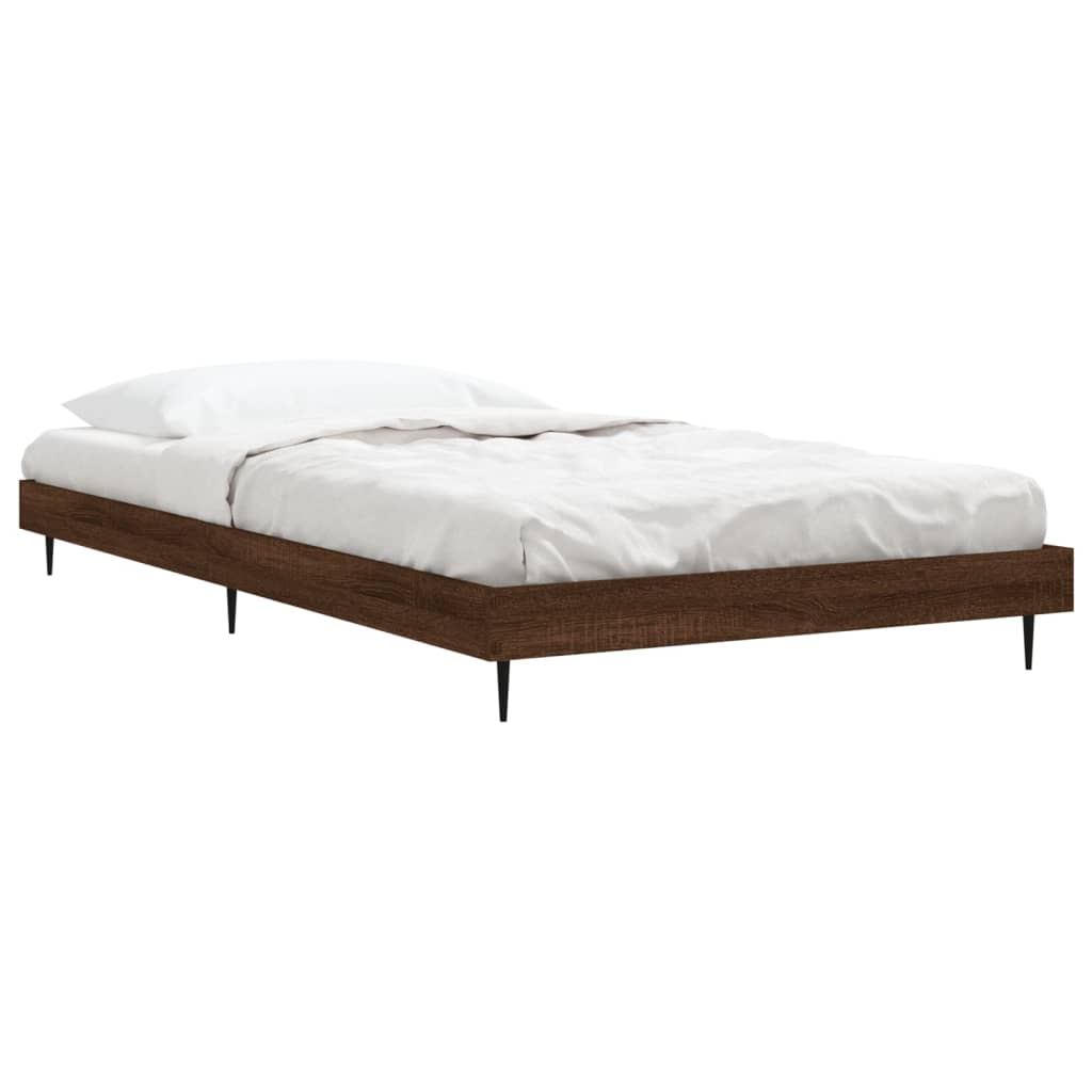 vidaXL Cadre de lit sans matelas chêne marron 90x190cm bois ingénierie