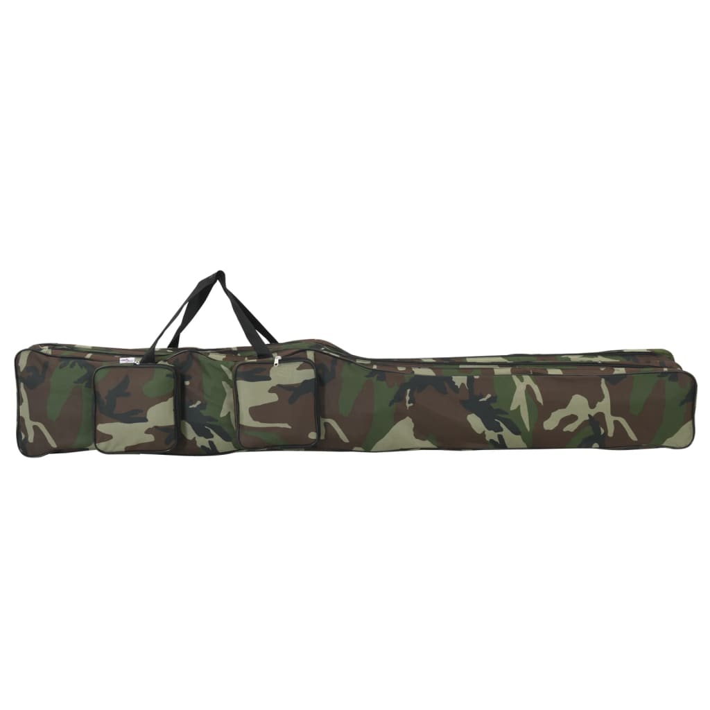 vidaXL Sac de canne à pêche vert camouflage 160 cm tissu oxford