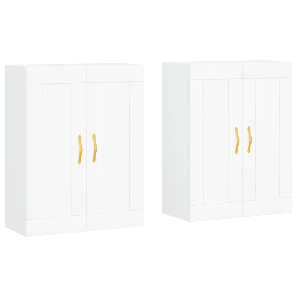 vidaXL Armoires murales 2 pcs blanc bois d'ingénierie