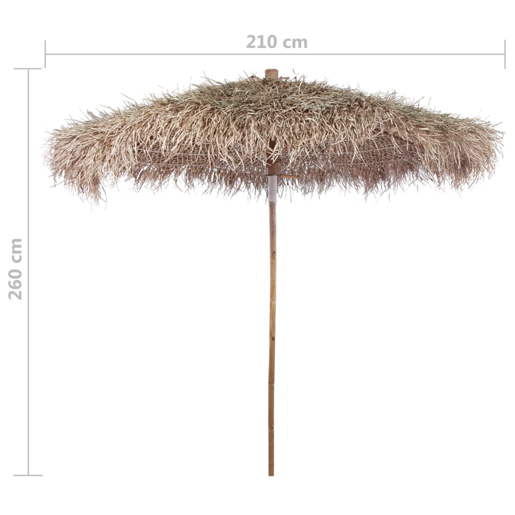 vidaXL Parasol en bambou avec toit en feuille de bananier 210 cm