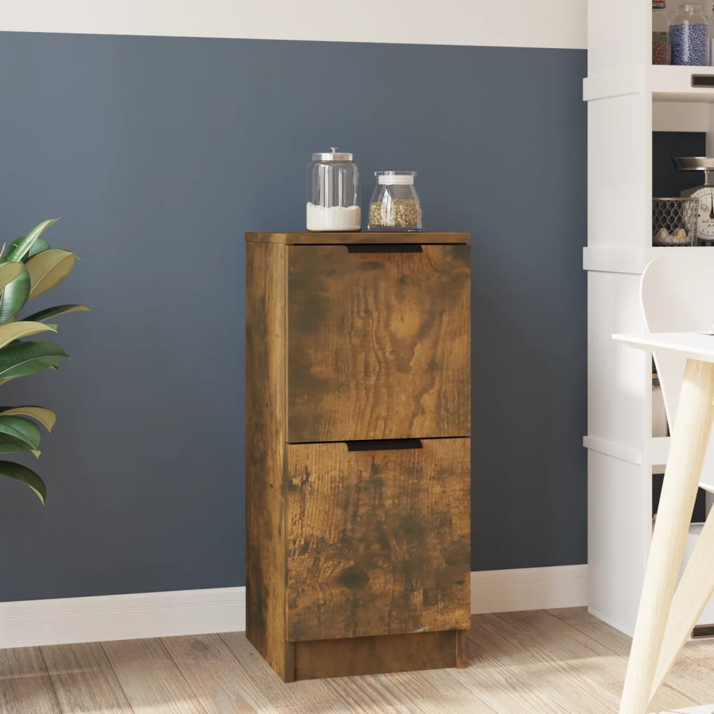 vidaXL Buffet Chêne fumé 30x30x70 cm Bois d'ingénierie