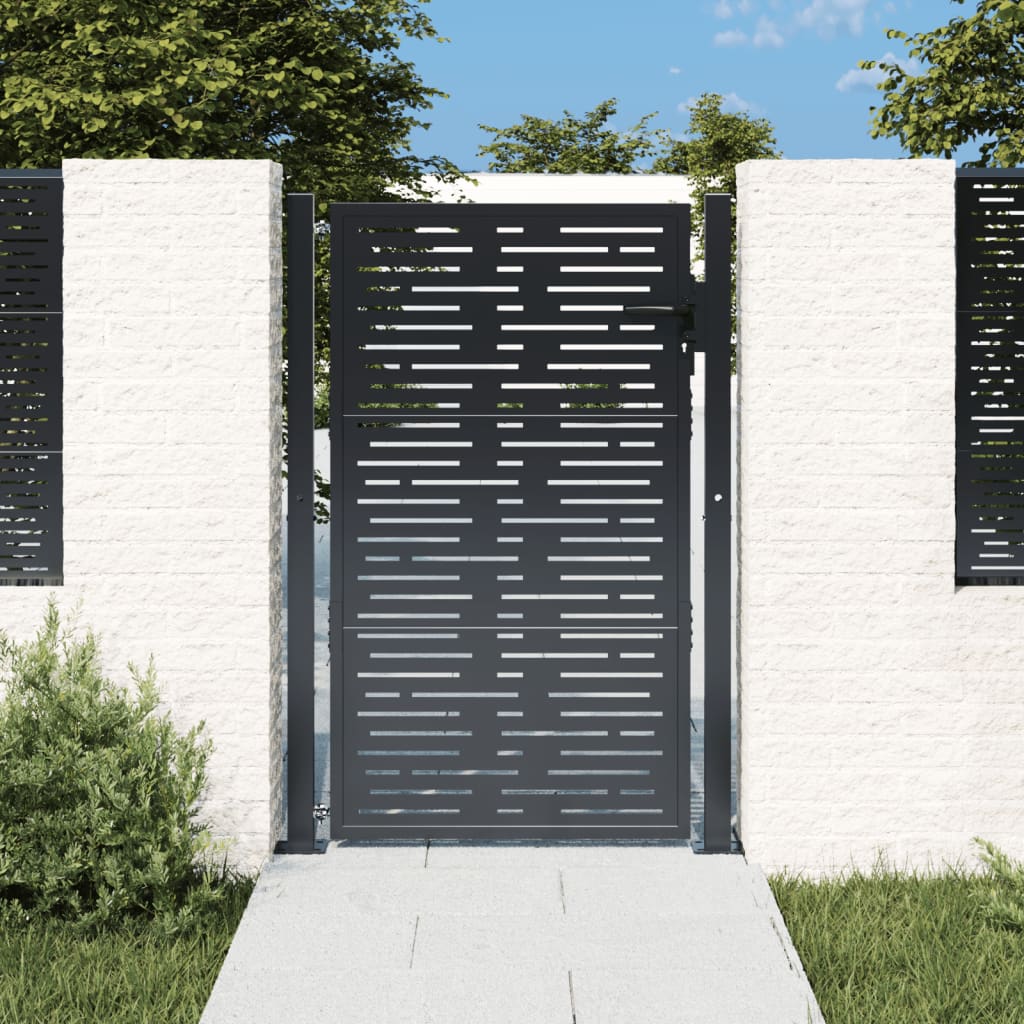 vidaXL Portail de jardin anthracite 105x130 cm conception de carré