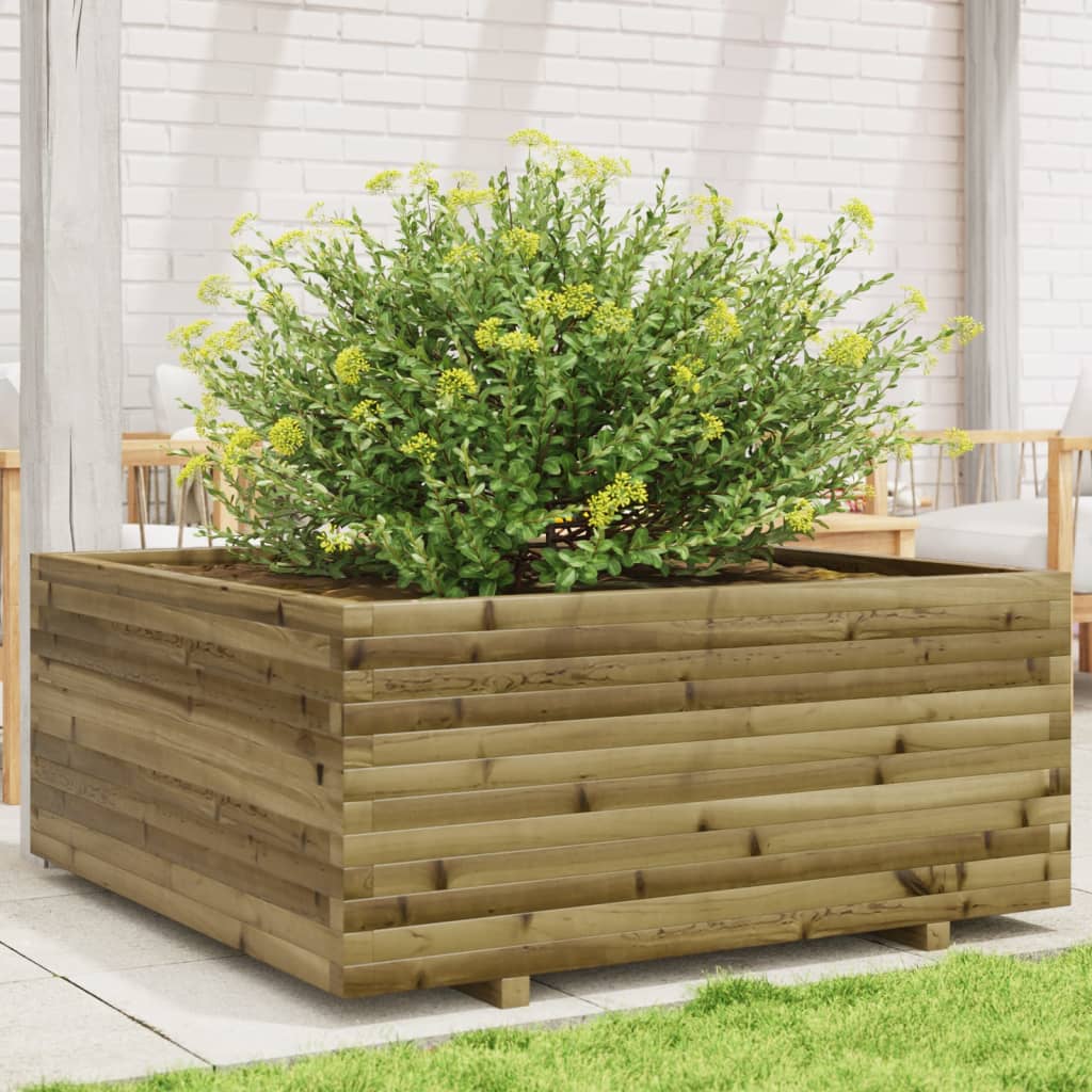 vidaXL Jardinière 110x110x49,5 cm bois de pin imprégné