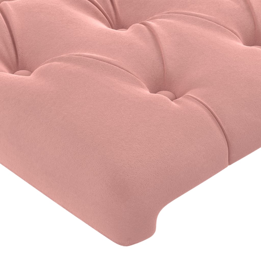 vidaXL Tête de lit à LED Rose 200x7x118/128 cm Velours