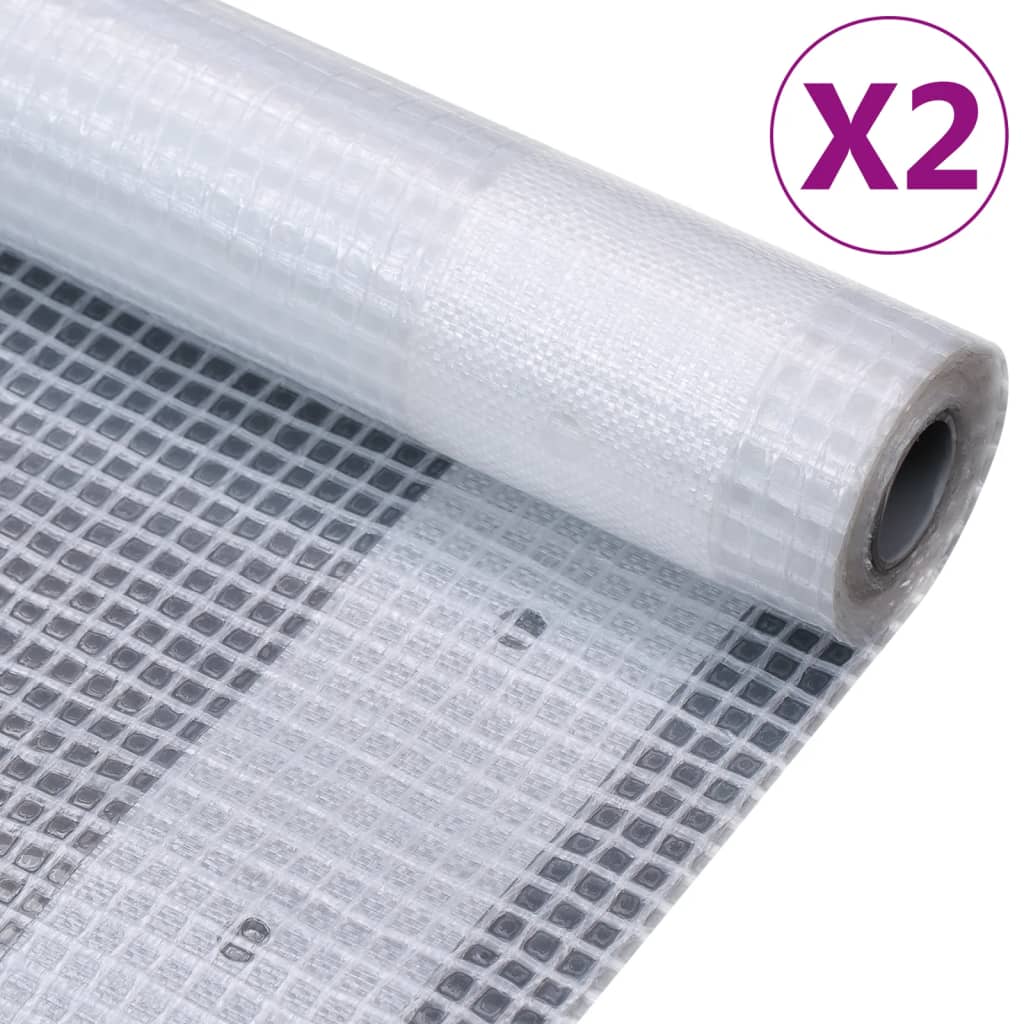 vidaXL Bâches Leno 2 pcs 260 g/m² 3x4 m Blanc