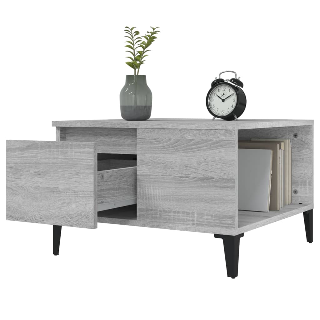 vidaXL Table basse sonoma gris 55x55x36,5 cm bois d'ingénierie