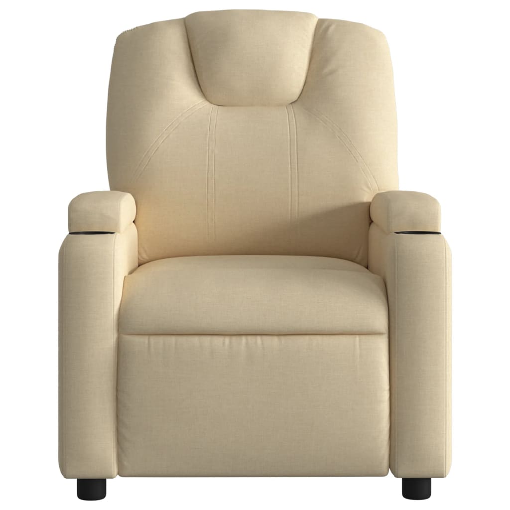 vidaXL Fauteuil de massage inclinable Crème Tissu