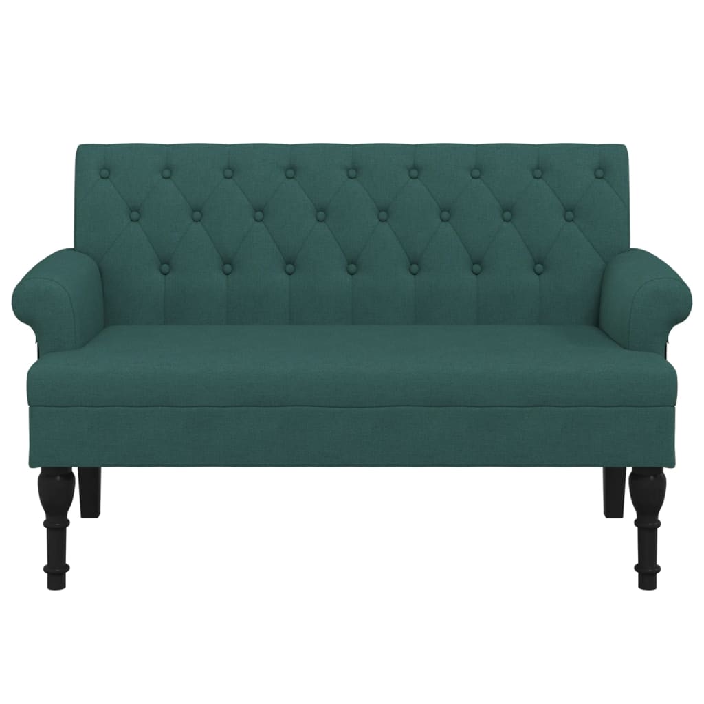 vidaXL Banc avec dossier vert foncé 120x62x75,5 cm tissu