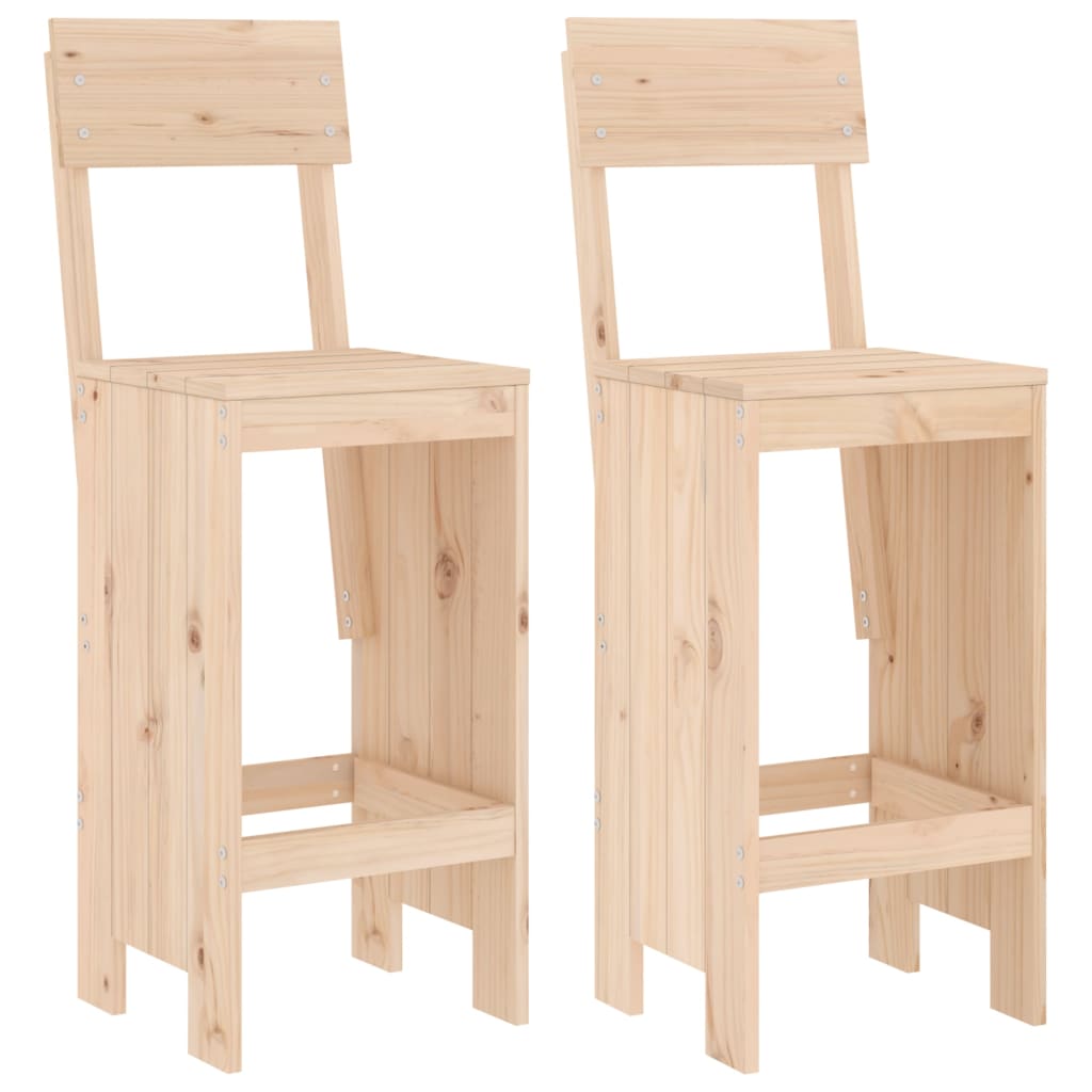 vidaXL Tabourets de bar lot de 2 40x48,5x115,5 cm bois massif de pin