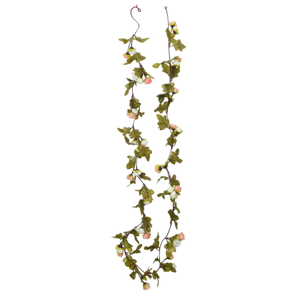 vidaXL Guirlandes de fleurs de Noël 6 pcs champagne 215 cm