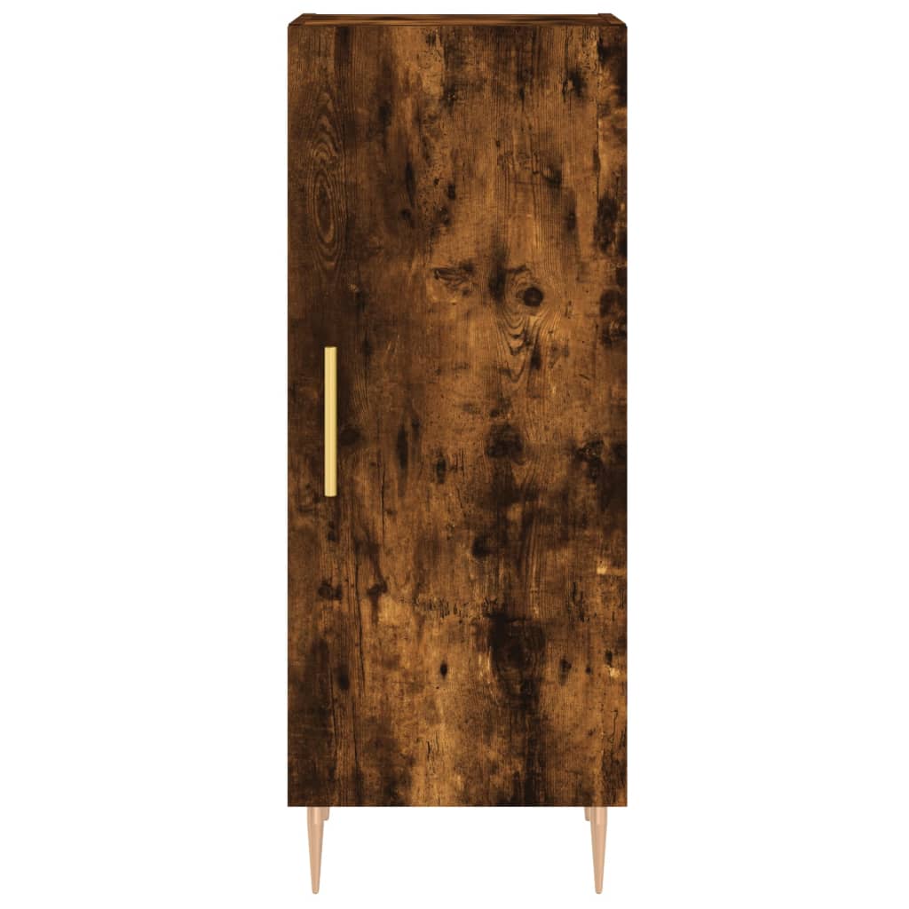 vidaXL Buffet haut Chêne fumé 34,5x34x180 cm Bois d'ingénierie