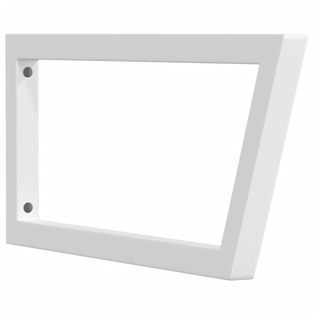 vidaXL Supports d'étagères pour lavabo 2 pcs blanc trapèze acier