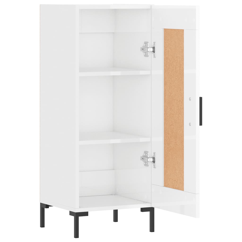 vidaXL Buffet Blanc brillant 34,5x34x90 cm Bois d'ingénierie