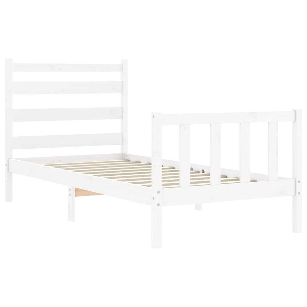 vidaXL Cadre de lit sans matelas blanc 90x200 cm bois de pin massif