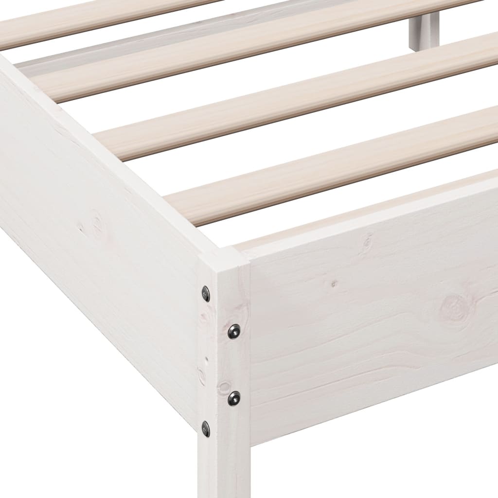 vidaXL Cadre de lit sans matelas blanc 150x200 cm bois de pin massif