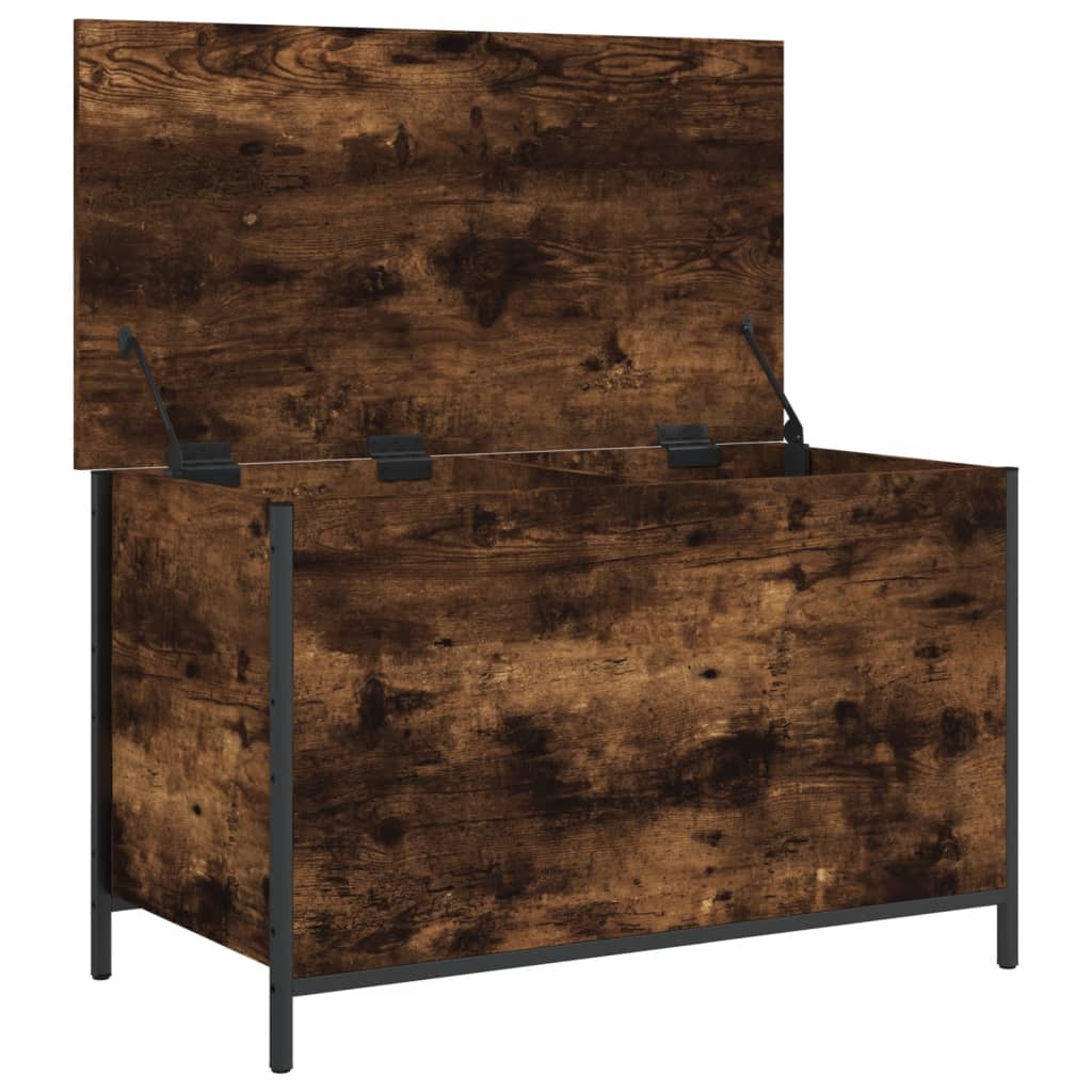 vidaXL Banc de rangement chêne fumé 80x42,5x50 cm bois d'ingénierie