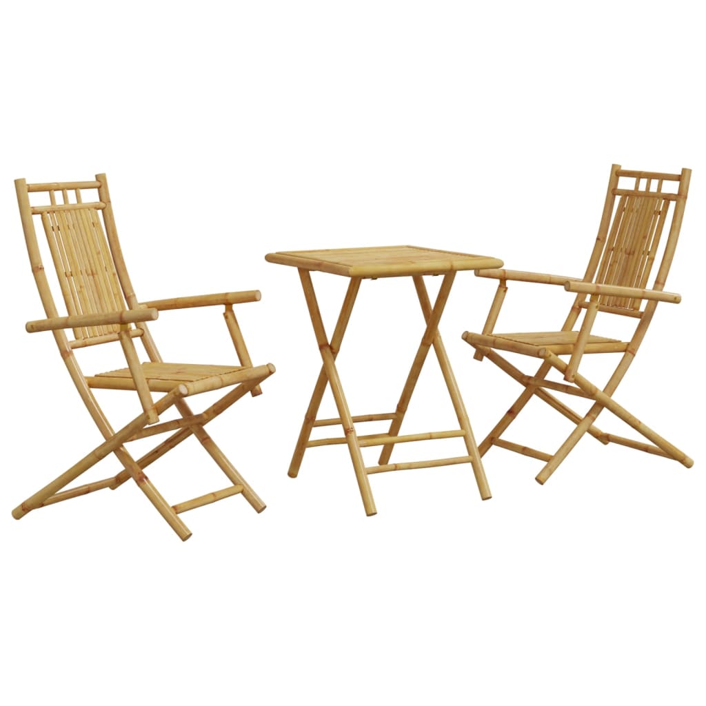 vidaXL Ensemble de bistro 3 pcs bambou