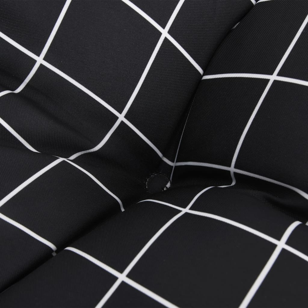 vidaXL Coussin de palette motif à carreaux noir 80x40x12 cm tissu