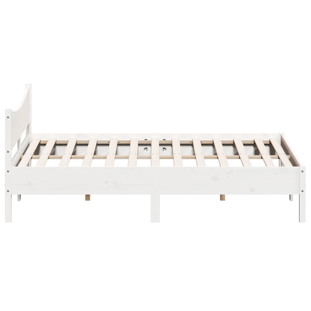 vidaXL Cadre de lit sans matelas blanc 200x200 cm bois massif de pin