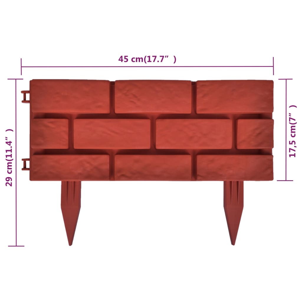 vidaXL Clôture de jardin avec design de briques 11 pcs