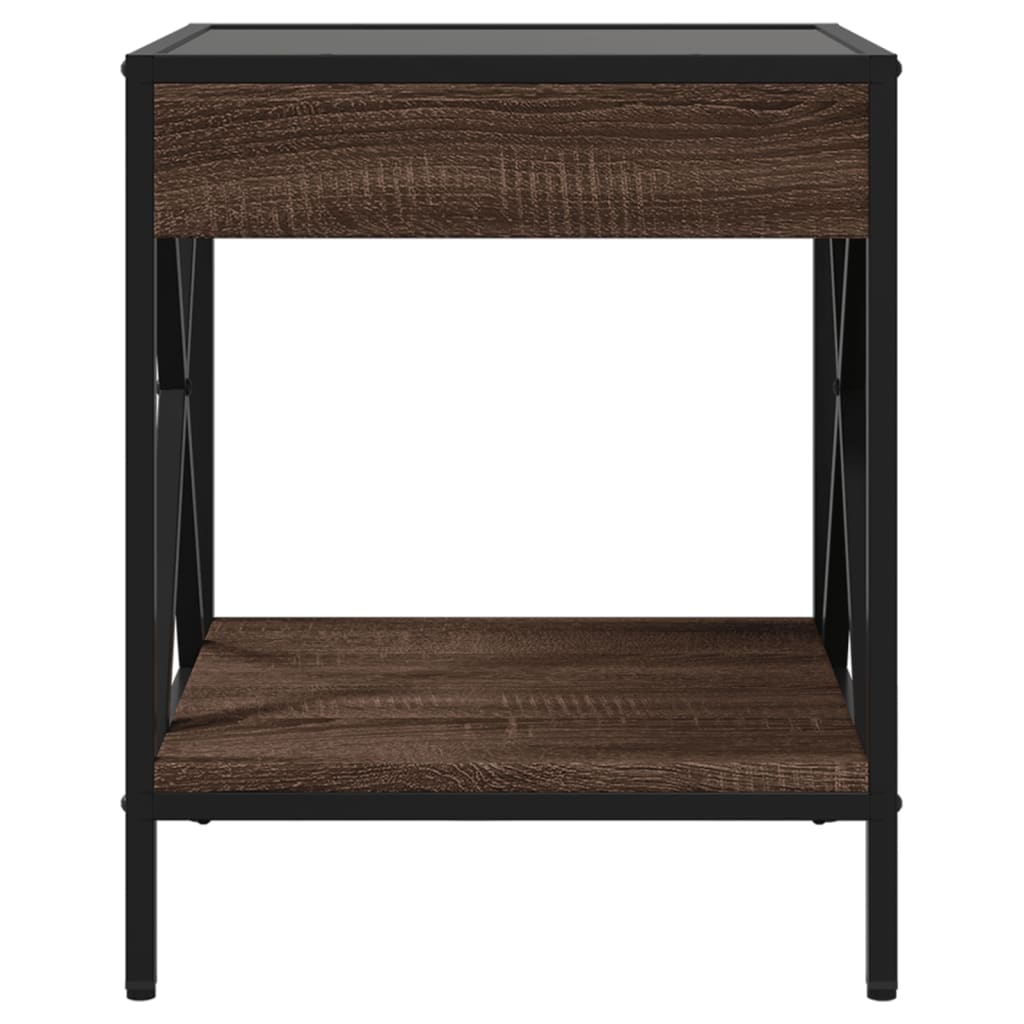 vidaXL Table basse avec LED Infinity chêne marron 40x40x49 cm