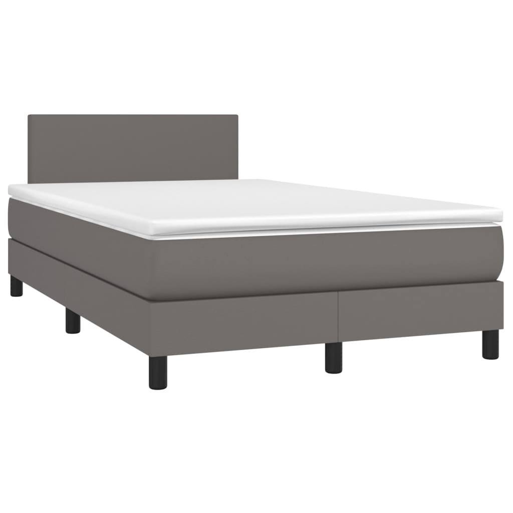 vidaXL Sommier à lattes de lit avec matelas et LED Gris 120x200 cm