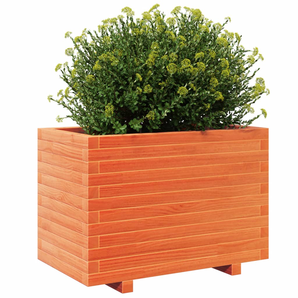 vidaXL Jardinière cire marron 70x40x49,5 cm bois de pin massif