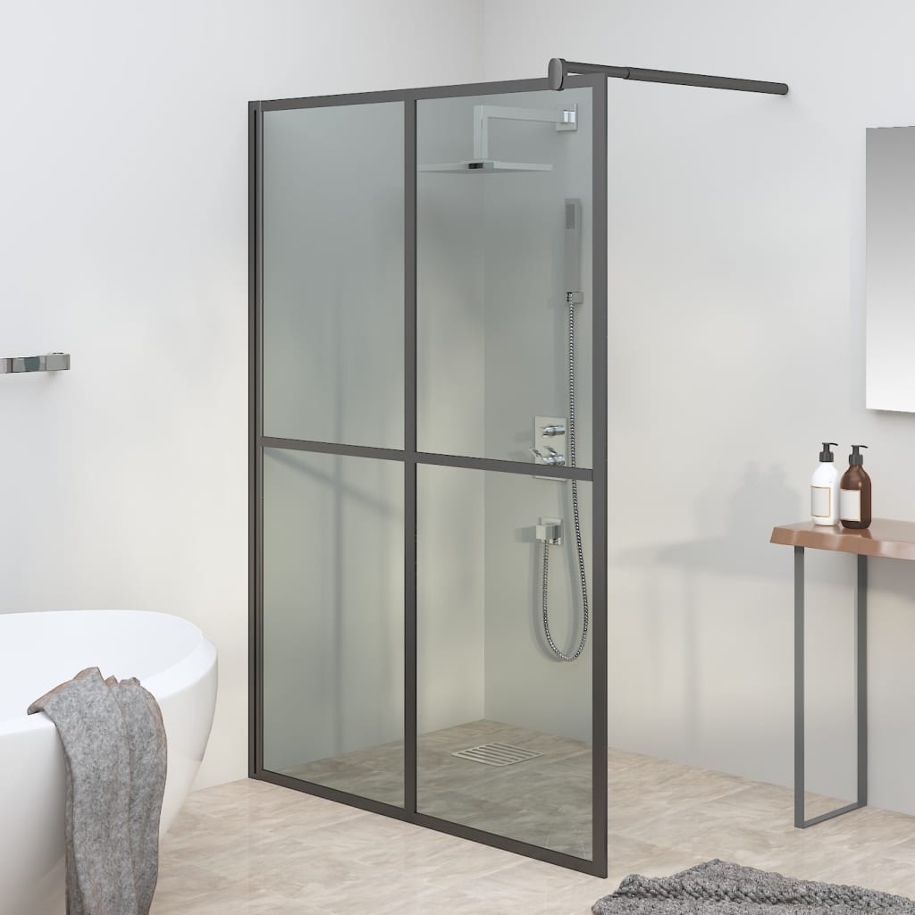 vidaXL Écran de douche 140x195 cm Verre trempé foncé