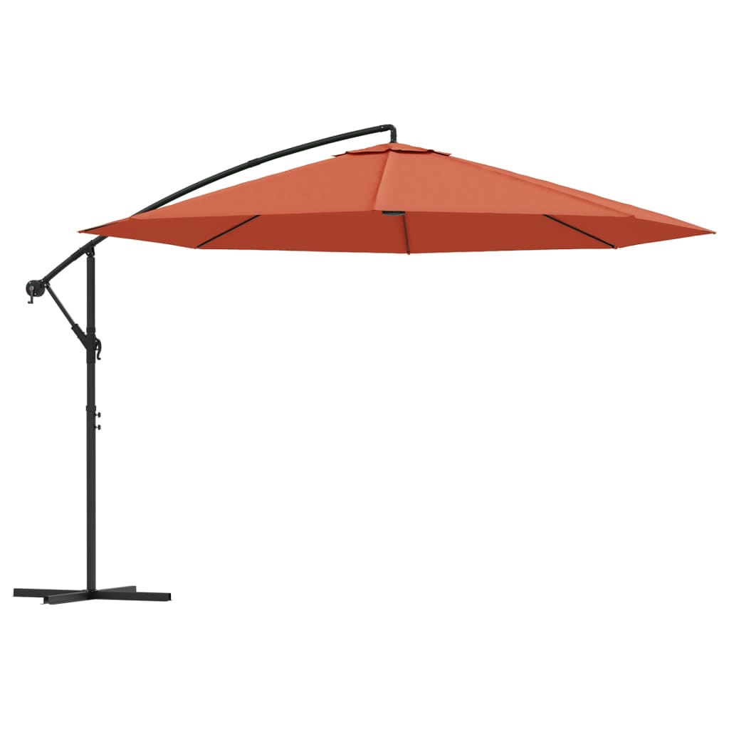 vidaXL Parasol de jardin en porte-à-faux et poteau en aluminium