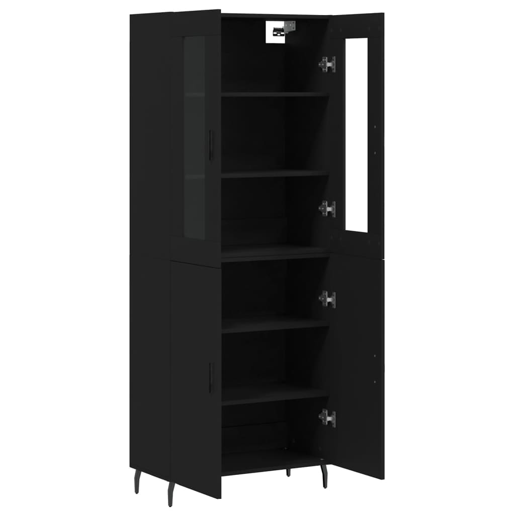 vidaXL Buffet haut Noir 69,5x34x180 cm Bois d'ingénierie