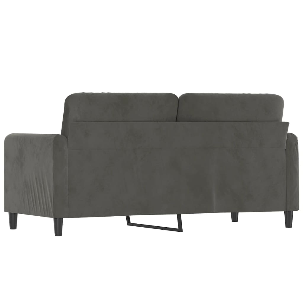 vidaXL Canapé à 2 places Gris foncé 140 cm Velours