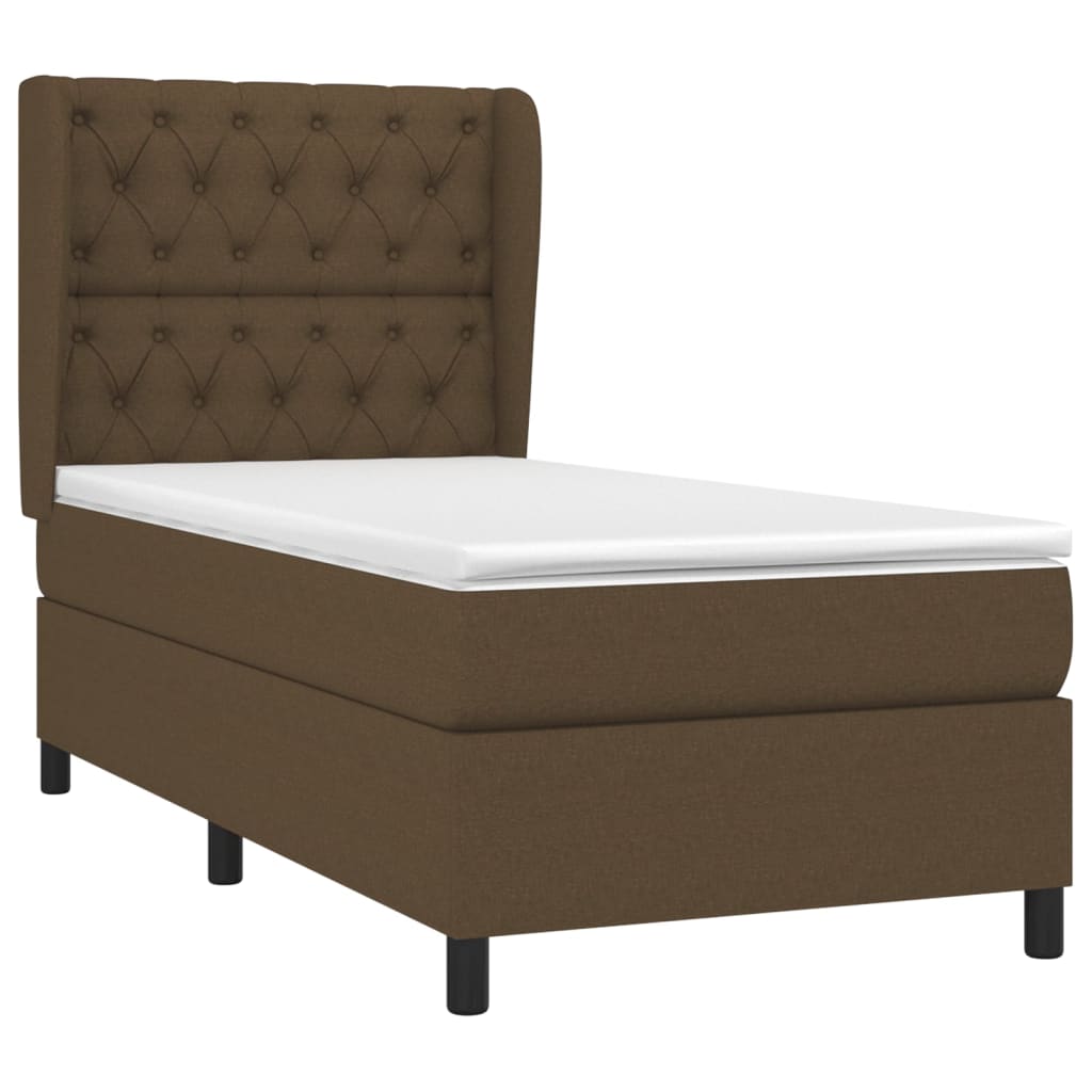 vidaXL Sommier à lattes de lit avec matelas Marron foncé 80x200 cm