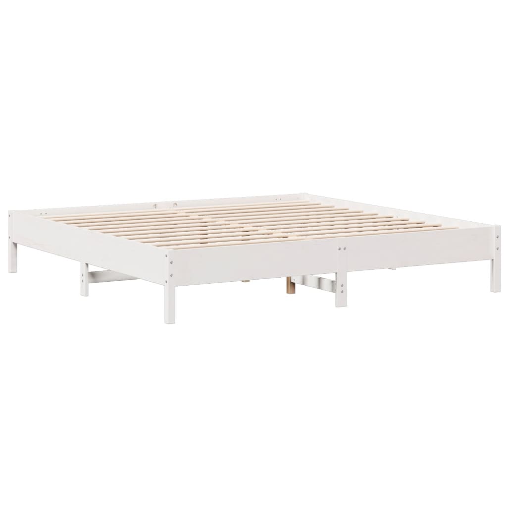 vidaXL Lit bibliothèque sans matelas blanc 180x200 cm bois pin massif