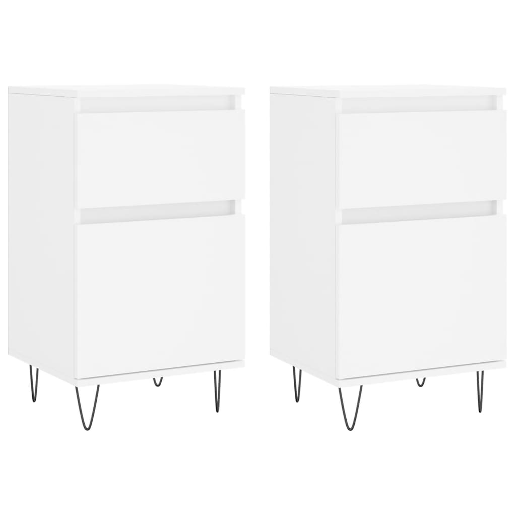 vidaXL Buffets 2 pcs blanc 40x35x70 cm bois d’ingénierie