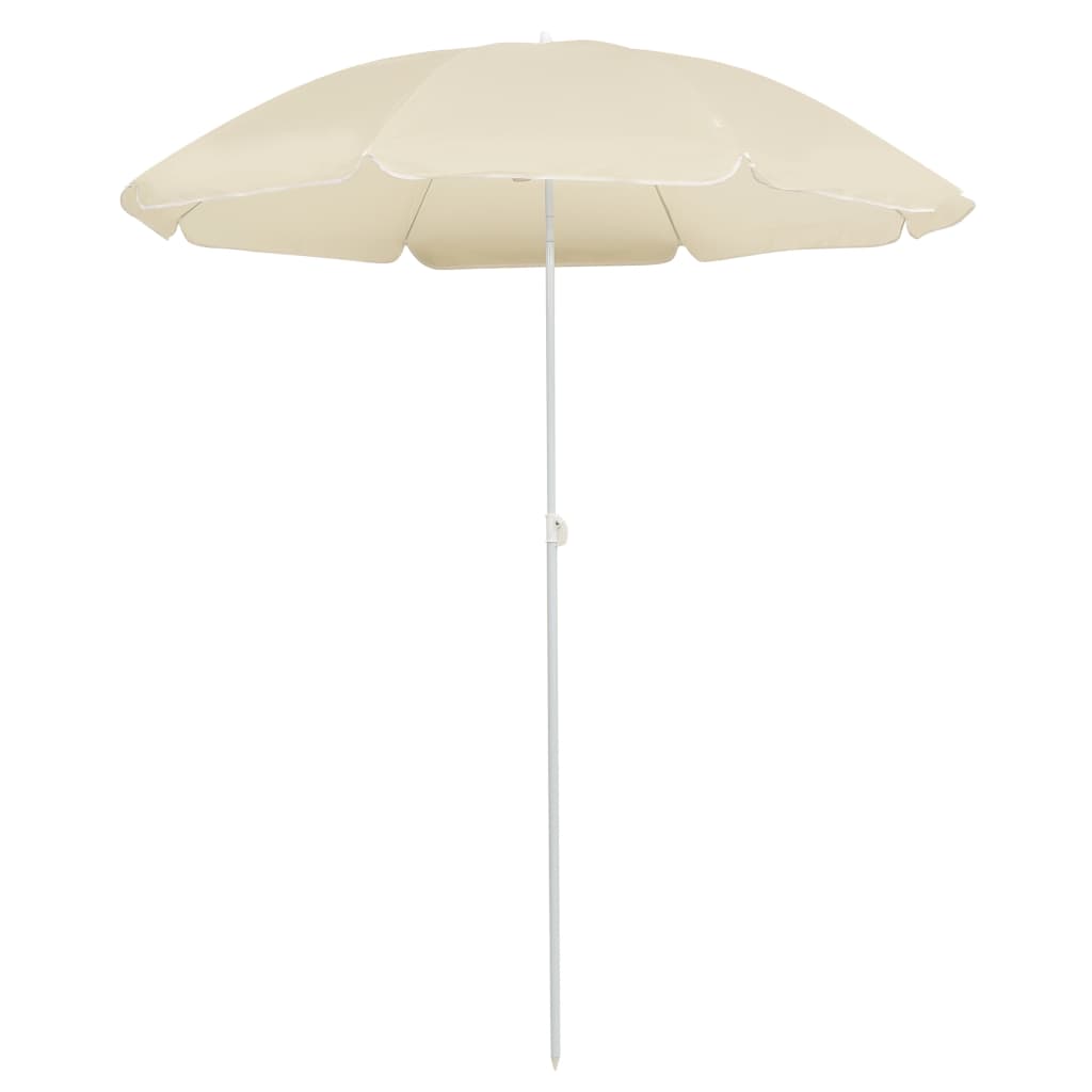 vidaXL Parasol de jardin avec mât en acier sable 180 cm