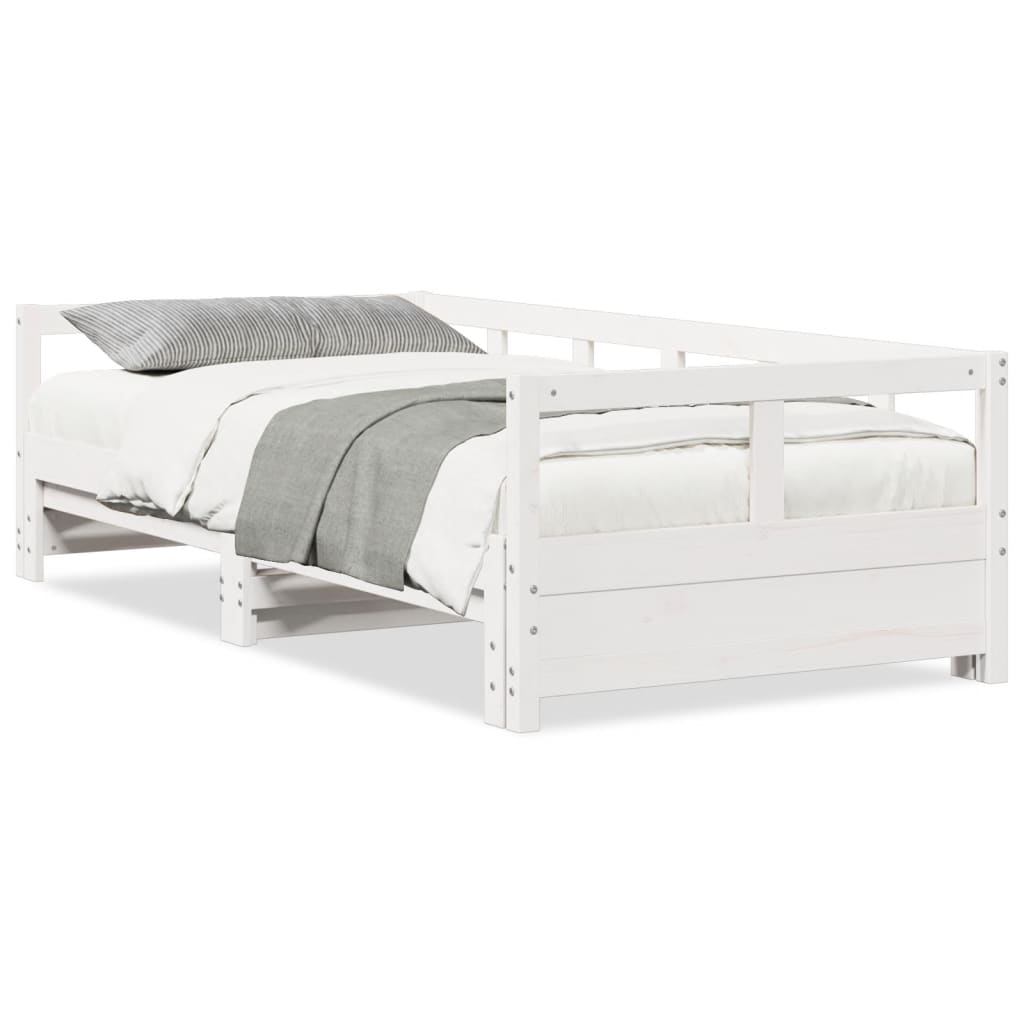 vidaXL Lit de jour sans matelas blanc 80x200 cm bois de pin massif